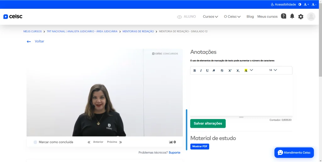 ambiente de mentoria de redação para concursos trt 2024