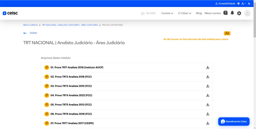 ambiente de provas anteriores para concursos trt 2024